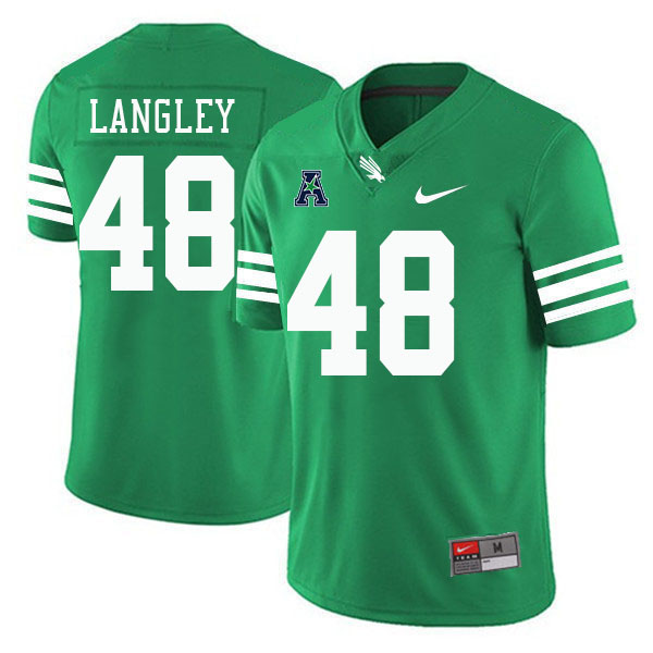 #48 Jaedon Langley North Texas Mean Green College Football Jerseys Stitched-Green